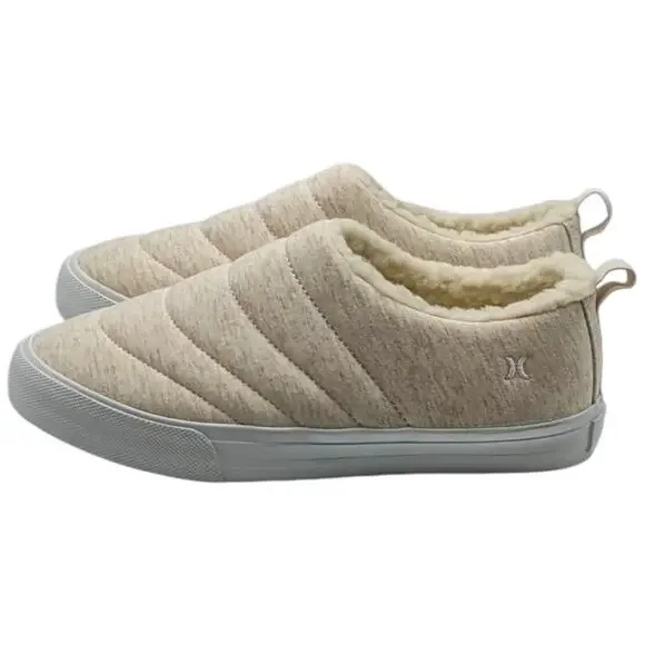 Hurley Fur Lined Womens ARLO PUFF Clog Slip On Loafers Cream Size  7 8 or 10 - Picture 3 of 7